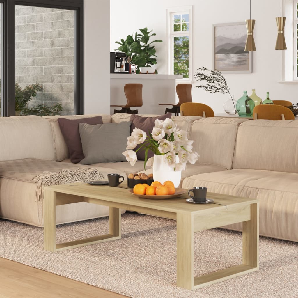 Τραπεζάκι Σαλονιού Sonoma Δρυς 110x50x35 εκ. Επεξεργασμένο Ξύλο