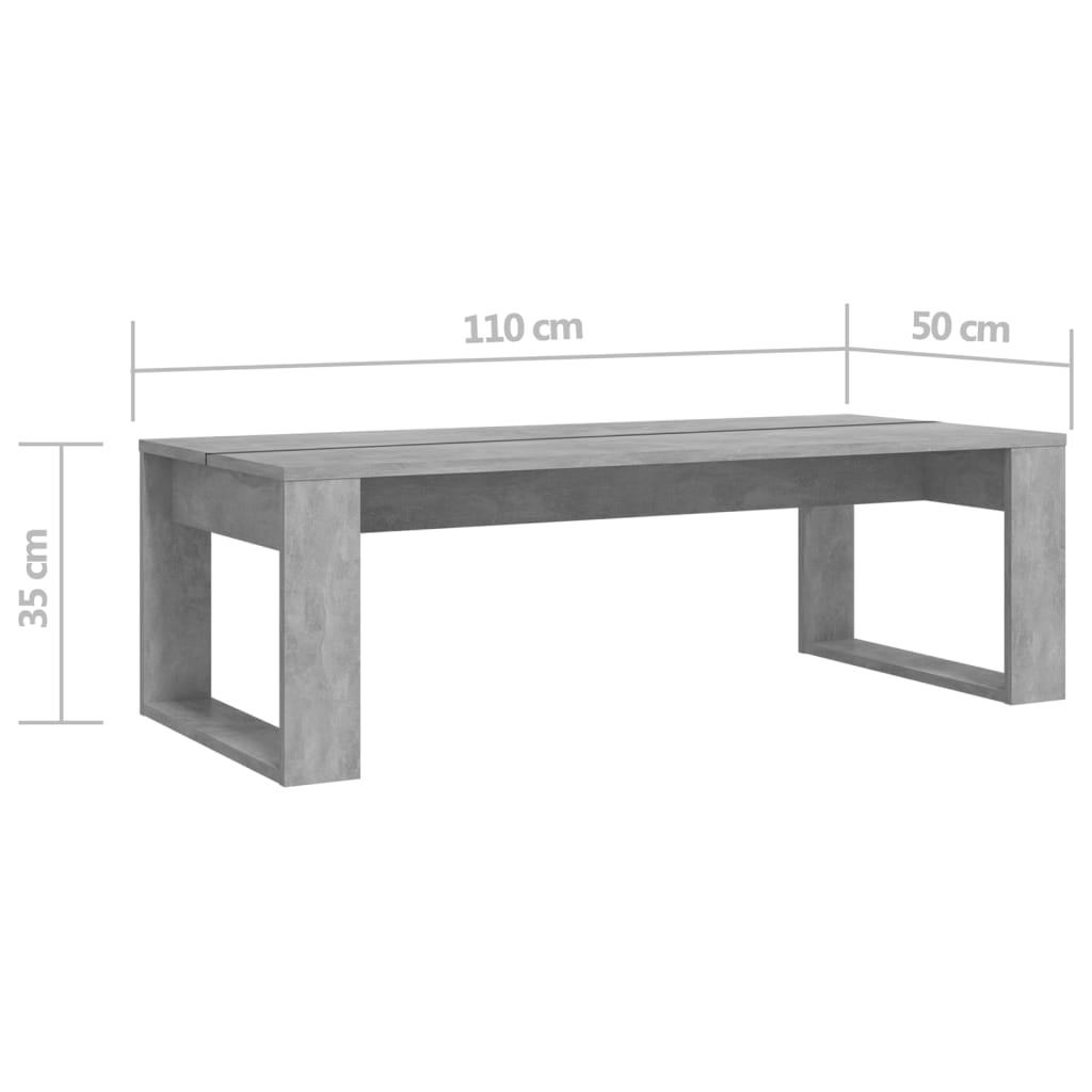 Τραπεζάκι Σαλονιού Γκρι Σκυρ. 110x50x35 εκ. Επεξεργασμένο Ξύλο - Pakobazaar