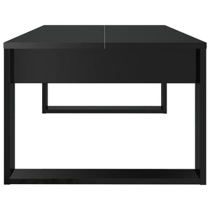 Τραπεζάκι Σαλονιού Γυαλ. Μαύρο 110x50x35 εκ. Επεξεργασμένο Ξύλο - Pakobazaar