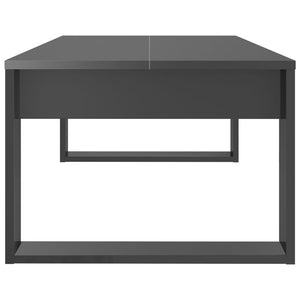 Τραπεζάκι Σαλονιού Γυαλ. Γκρι 110x50x35 εκ. Επεξεργασμένο Ξύλο
