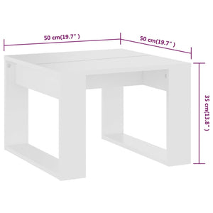 Τραπέζι Βοηθητικό Λευκό 50 x 50 x 35 εκ. από Επεξεργ. Ξύλο
