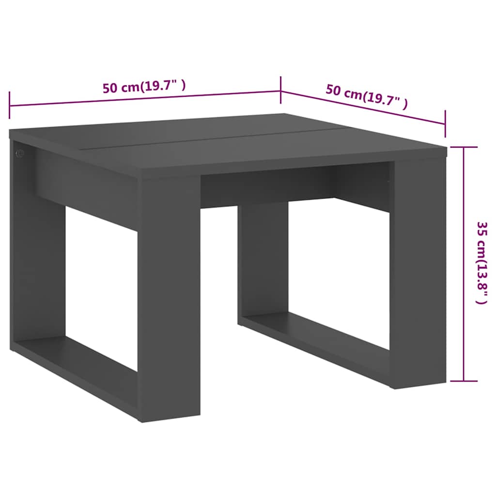 Τραπέζι Βοηθητικό Γκρι 50 x 50 x 35 εκ. από Μοριοσανίδα