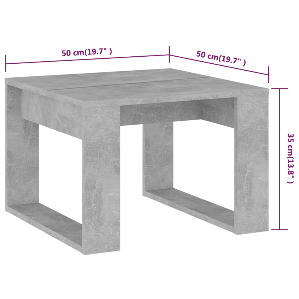 Τραπέζι Βοηθητικό Γκρι Σκυρ. 50 x 50 x 35 εκ. από Επεξ. Ξύλο - Pakobazaar