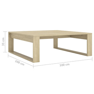 Τραπεζάκι Σαλονιού Sonoma Δρυς 100x100x35 εκ. από Επεξ. Ξύλο - Pakobazaar