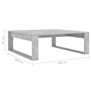 Τραπεζάκι Σαλονιού Γκρι Σκυρ. 100 x 100 x 35 εκ. Επεξ. Ξύλο - Pakobazaar