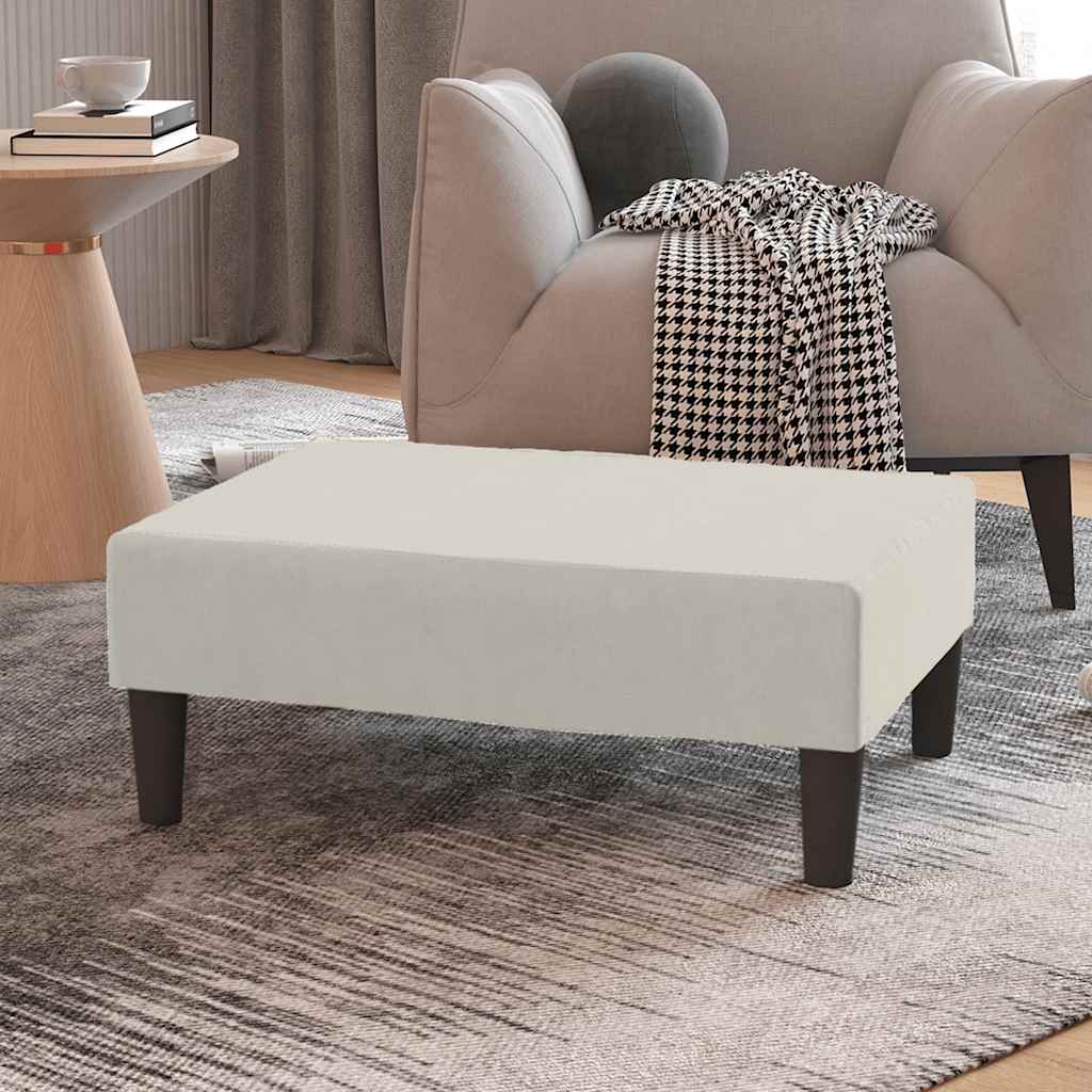 Σκαμπό/Υποπόδιο Κρεμ 78 x 56 x 32 εκ. Βελούδινο