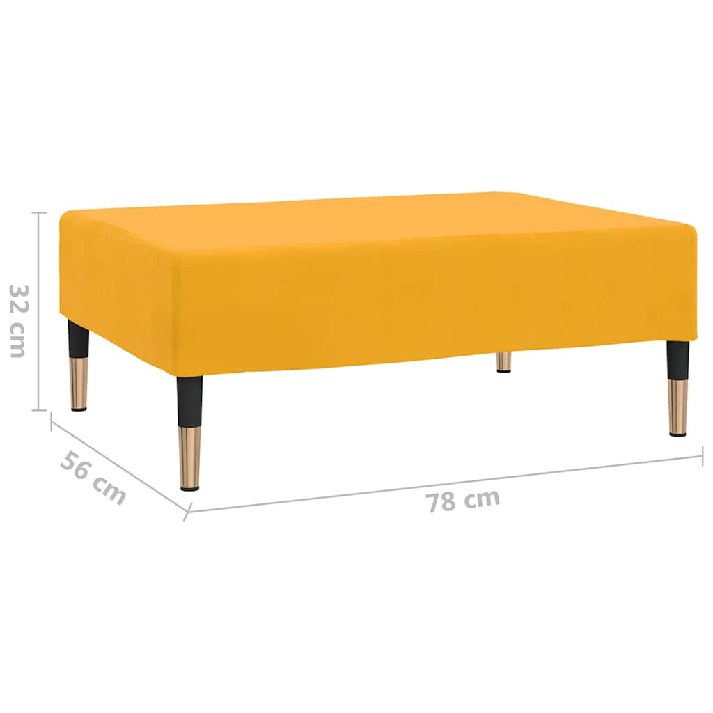 Υποπόδιο Κίτρινο 78 x 56 x 32 εκ. Βελούδινο