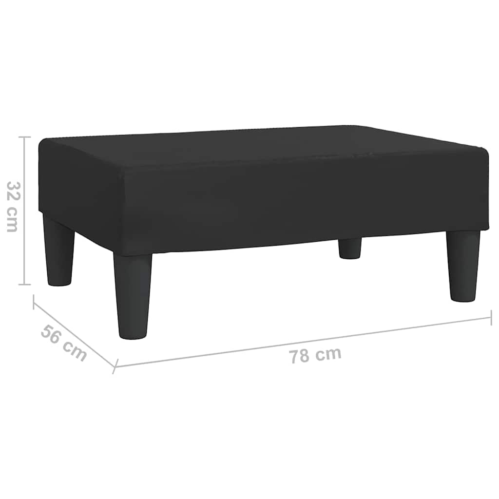 Υποπόδιο Μαύρο 78 x 56 x 32 εκ. από Συνθετικό Δέρμα