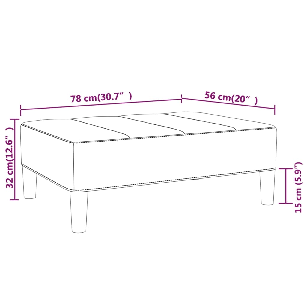 Υποπόδιο Ανοιχτό Γκρι 78 x 56 x 32 εκ. Υφασμάτινο