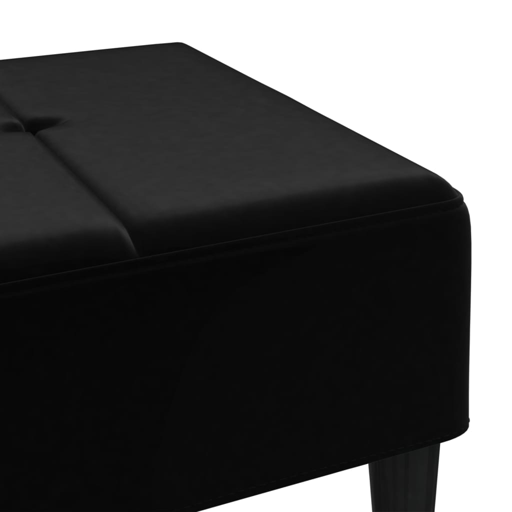 Υποπόδιο Μαύρο 78 x 56 x 32 εκ. Βελούδινο