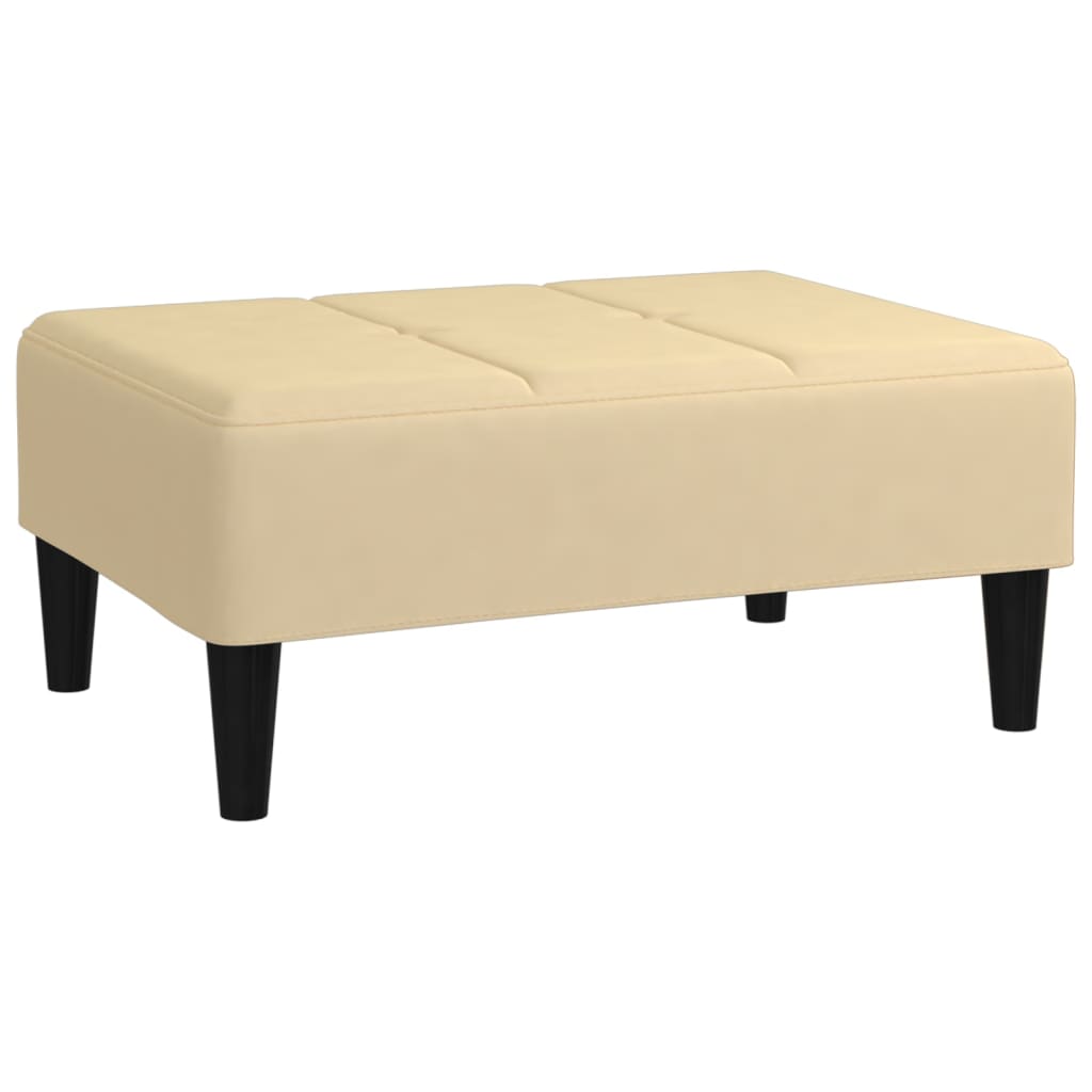 Υποπόδιο Κρεμ 78 x 56 x 32 εκ. Βελούδινο - Pakobazaar