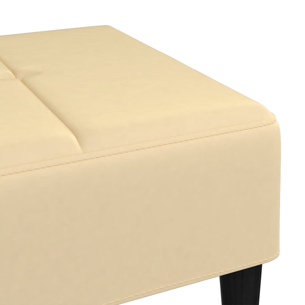 Υποπόδιο Κρεμ 78 x 56 x 32 εκ. Βελούδινο - Pakobazaar