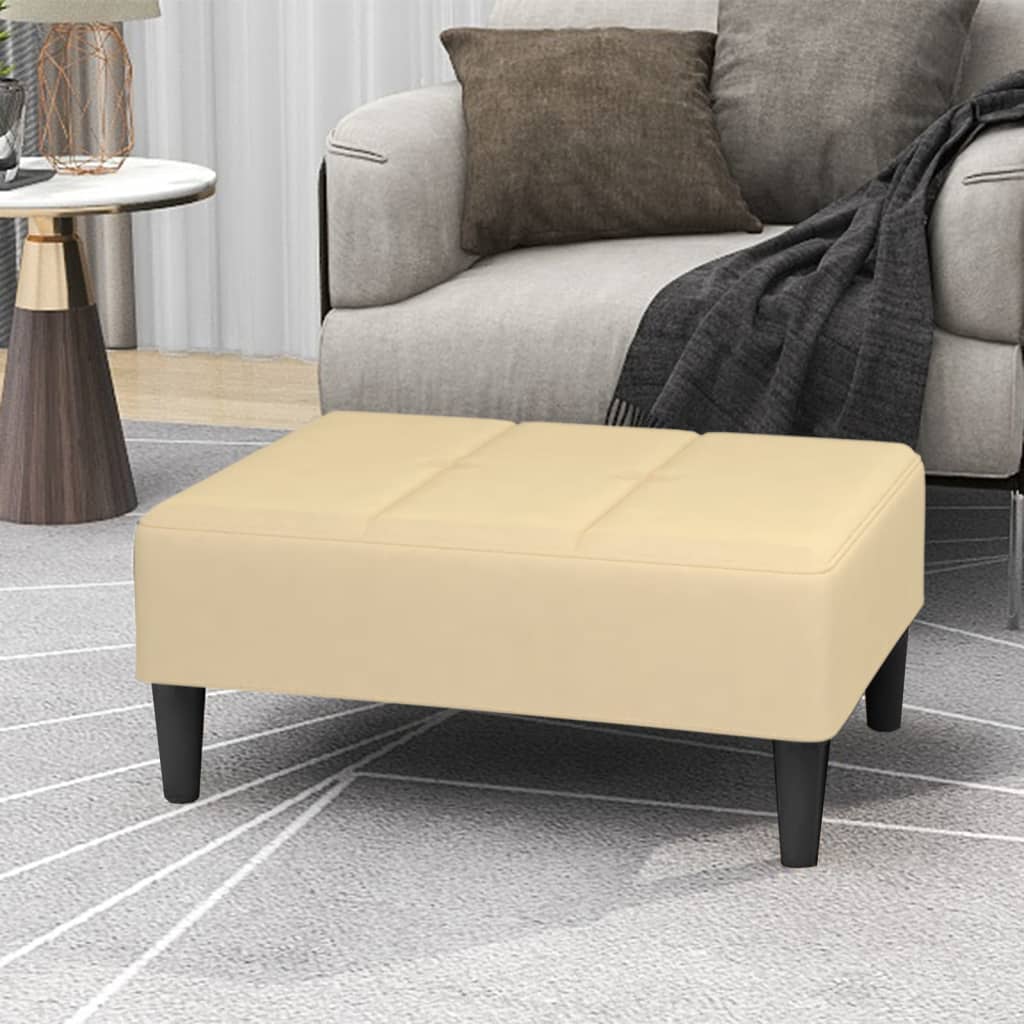 Υποπόδιο Κρεμ 78 x 56 x 32 εκ. Βελούδινο - Pakobazaar