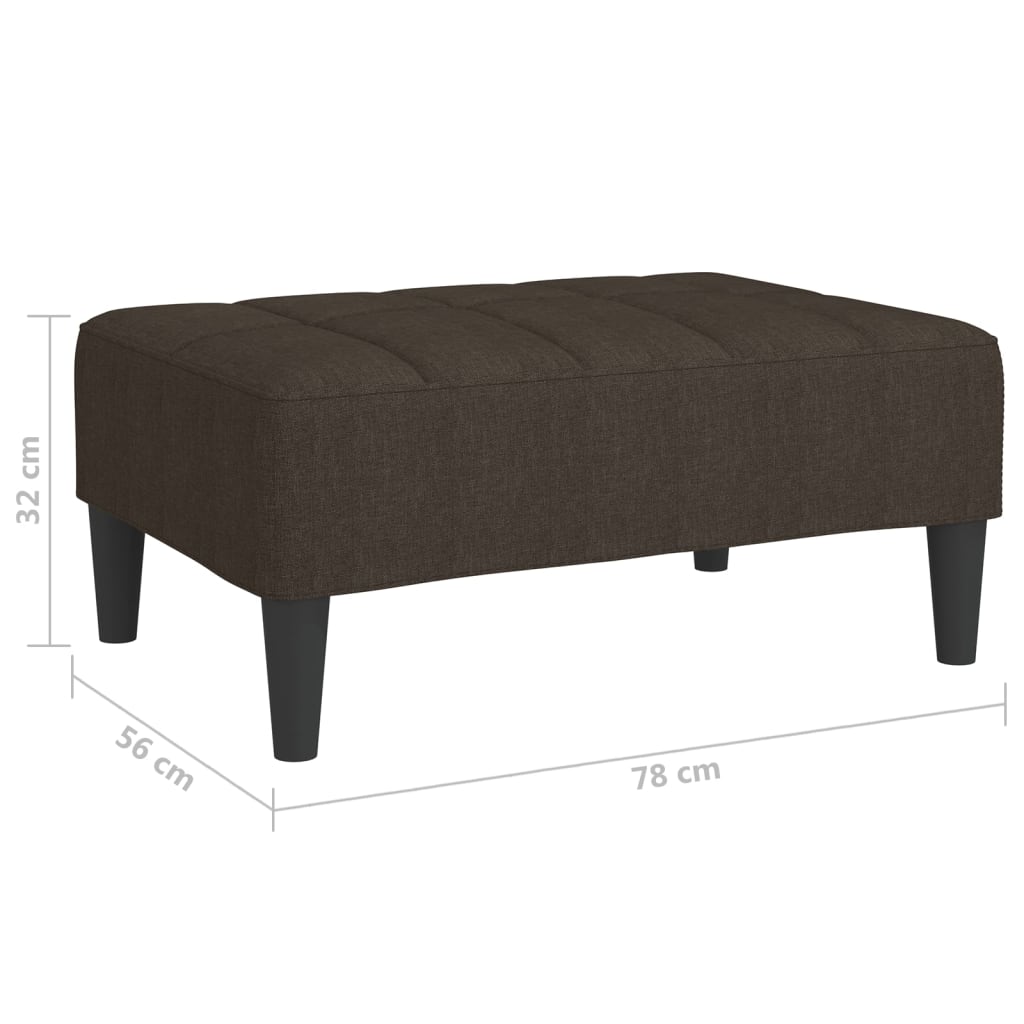 Υποπόδιο Σκούρο Καφέ 78 x 56 x 32 εκ. από Ύφασμα