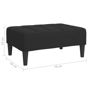 Υποπόδιο Μαύρο 78 x 56 x 32 εκ. Βελούδινο