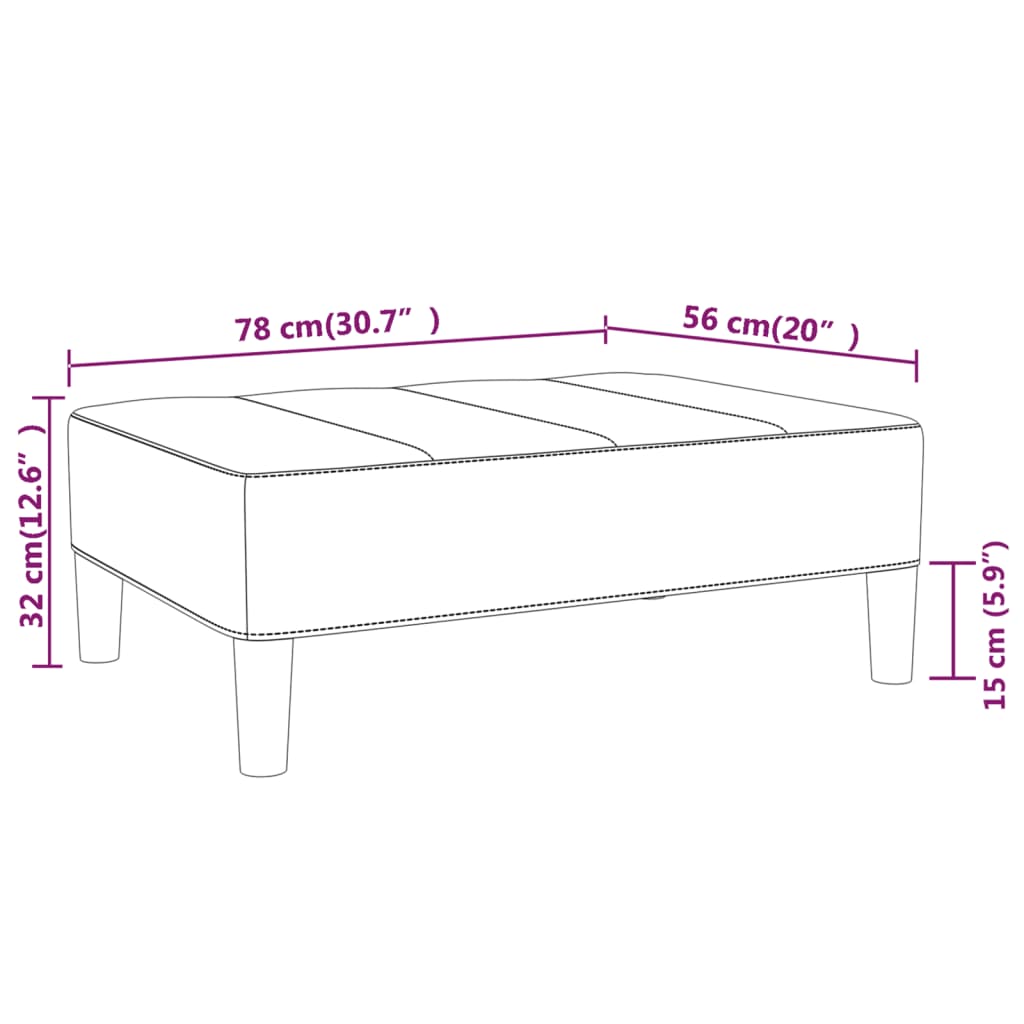 Υποπόδιο Κρεμ 78 x 56 x 32 εκ. Υφασμάτινο