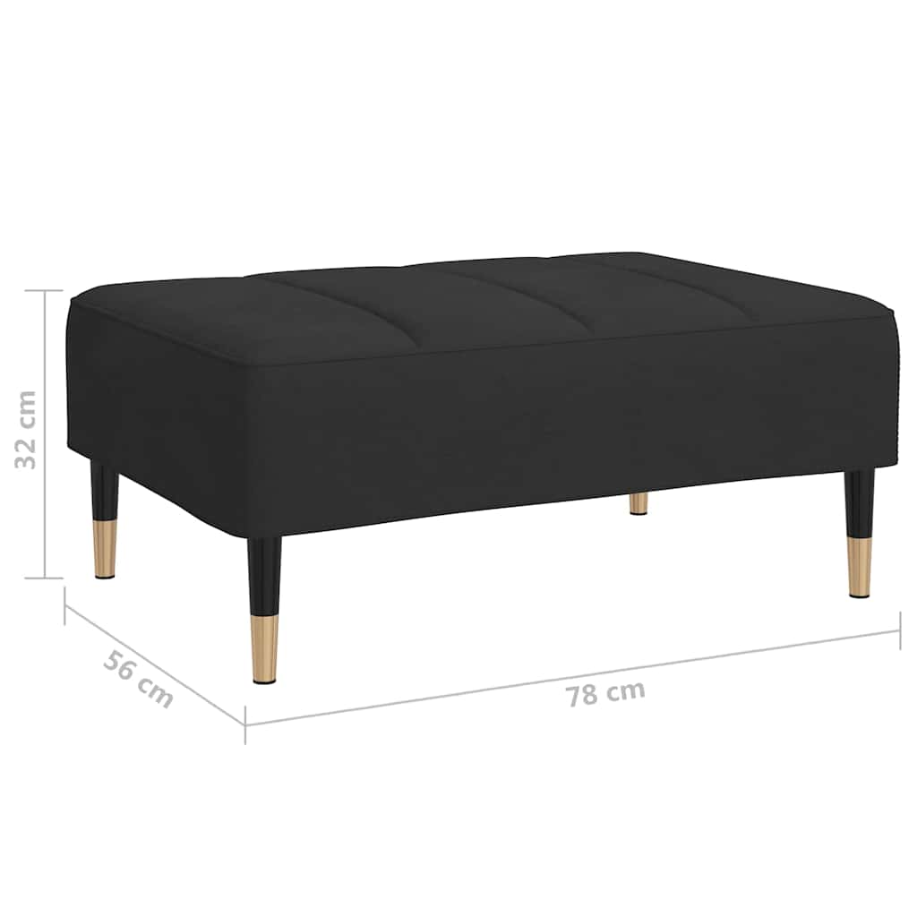 Υποπόδιο Μαύρο 78 x 56 x 32 εκ. Βελούδινο