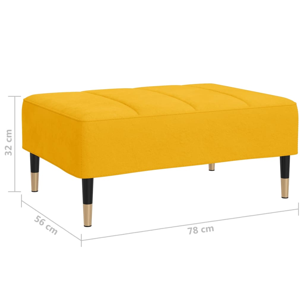 Υποπόδιο Κίτρινο 78 x 56 x 32 εκ. Βελούδινο - Pakobazaar