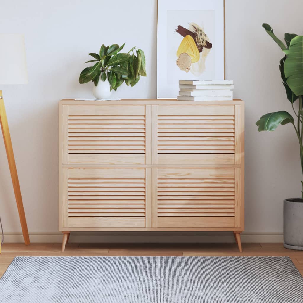 Πορτάκια με Περσίδες 4 Τεμ. 39,5x59,4 εκ. από Μασίφ Ξύλο Πεύκου - PAKOBAZAAR