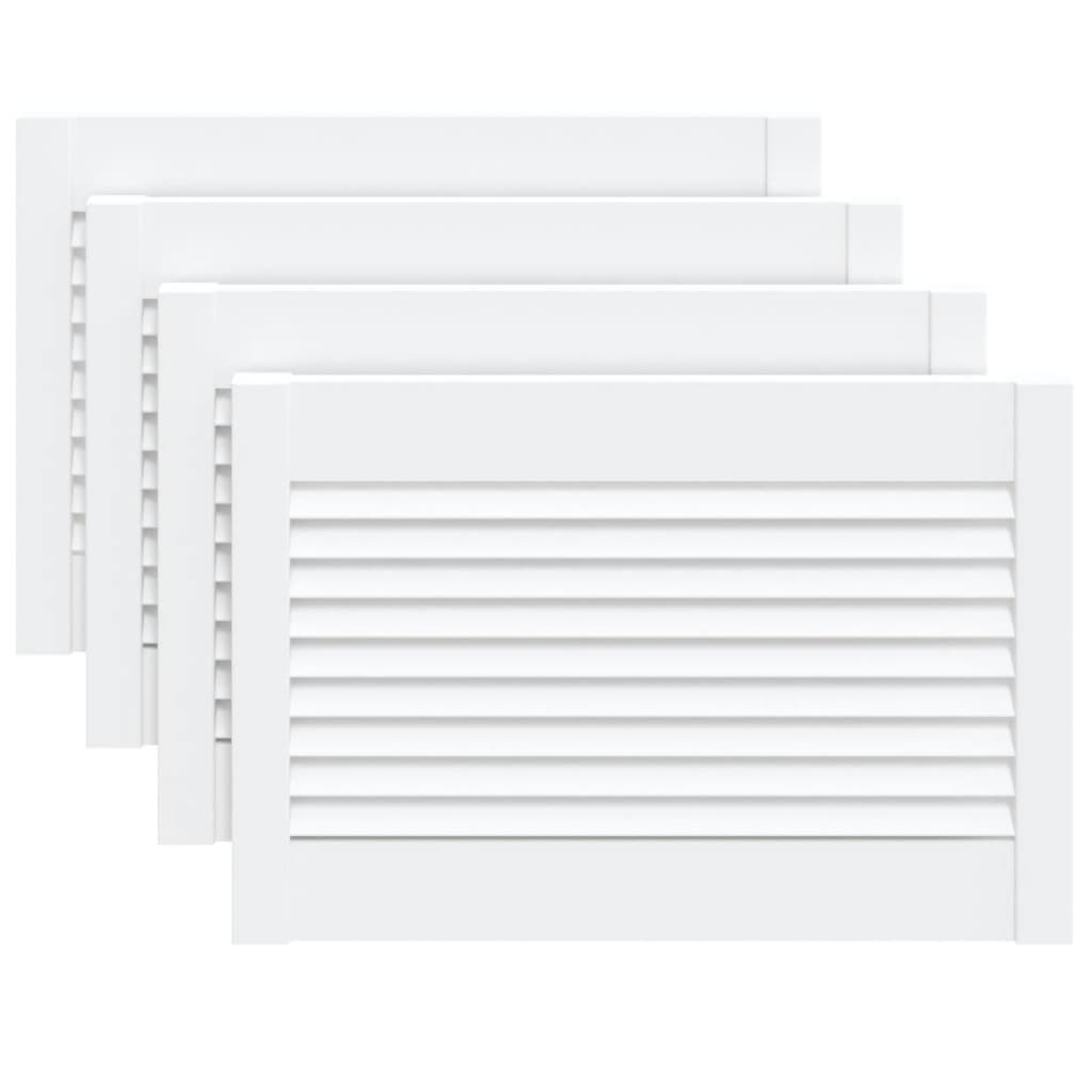 Πορτάκια με Περσίδες 4 Τεμ. Λευκά 39,5x59,4εκ Μασίφ Ξύλο Πεύκου - PAKOBAZAAR