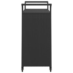 Τρόλεϊ Μεταφοράς με Συρτάρι Μαύρο 100x45x97 εκ. Συνθετικό Ρατάν