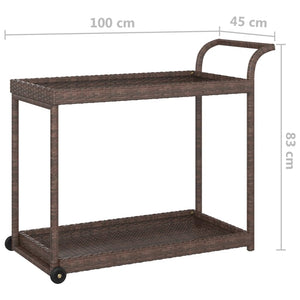 Τρόλεϊ Μεταφοράς Καφέ 100 x 45 x 83 εκ. από Συνθετικό Ρατάν