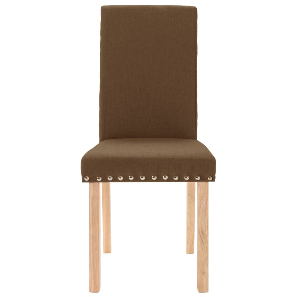 Καρέκλες Τραπεζαρίας 6 τεμ. Καφέ Υφασμάτινες