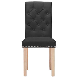 Καρέκλες Τραπεζαρίας 6 τεμ. Μαύρες Υφασμάτινες - Pakobazaar