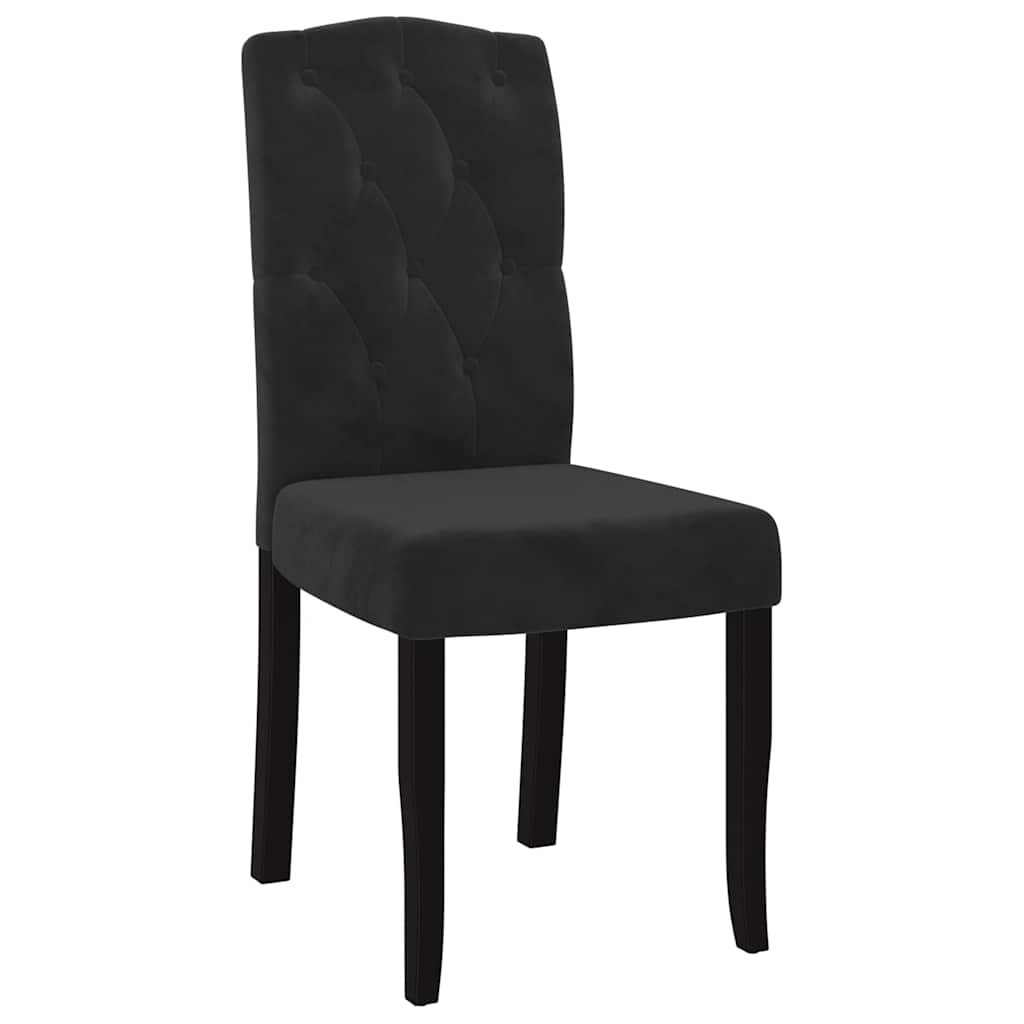 Καρέκλες Τραπεζαρίας 6 τεμ. Μαύρες Βελούδινες