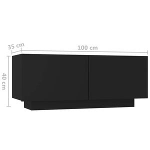 Κομοδίνο Μαύρο 100 x 35 x 40 εκ. Επεξεργασμένο Ξύλο - PAKOBAZAAR