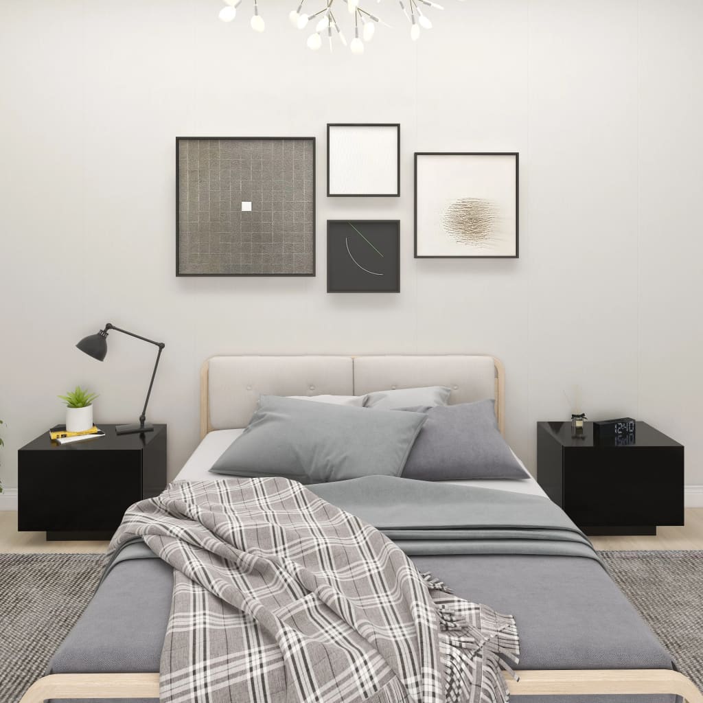 Κομοδίνο Μαύρο 100 x 35 x 40 εκ. Επεξεργασμένο Ξύλο - PAKOBAZAAR