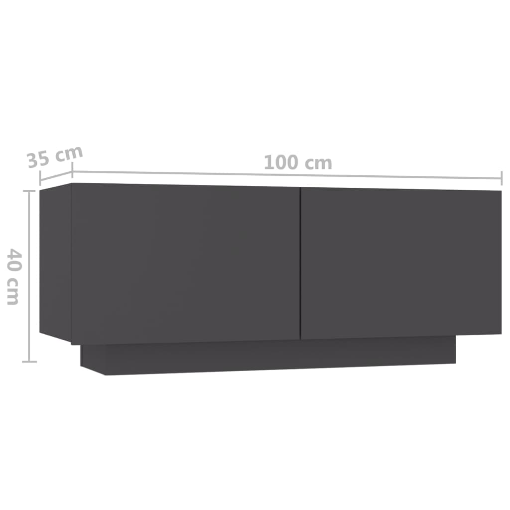 Κομοδίνο Γκρι 100 x 35 x 40 εκ. Μοριοσανίδα