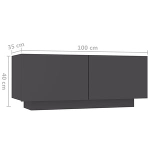 Κομοδίνο Γκρι 100 x 35 x 40 εκ. Μοριοσανίδα