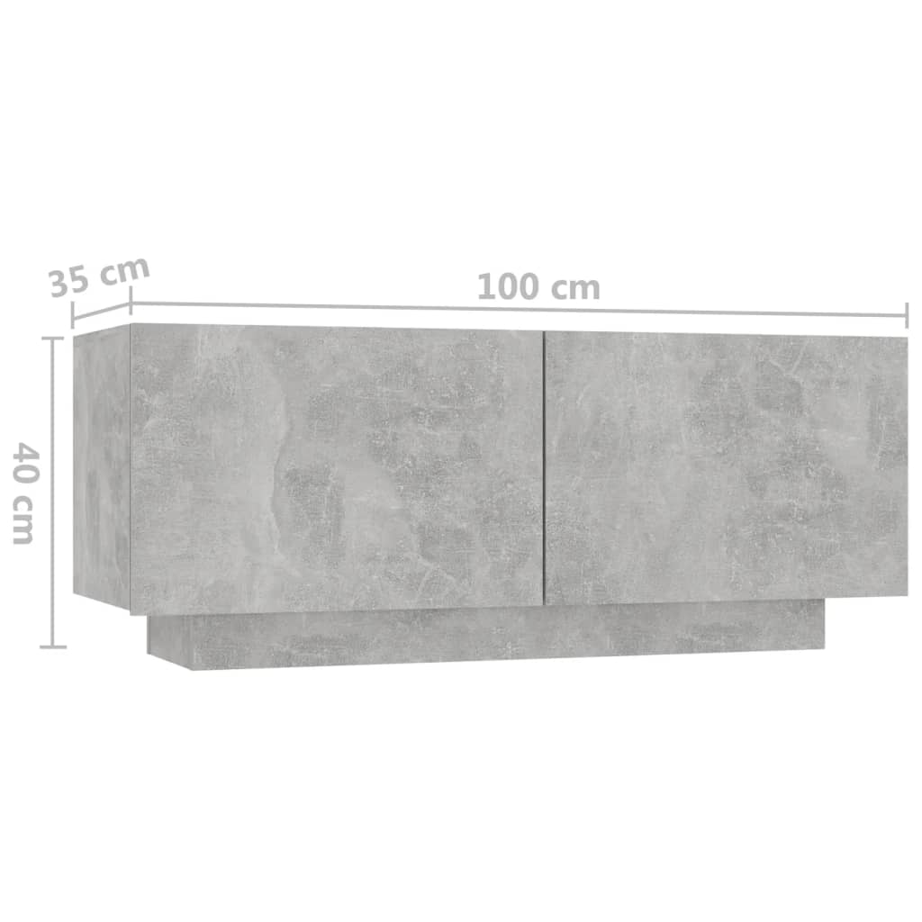 Κομοδίνο Γκρι Σκυροδέματος 100 x 35 x 40 εκ. Επεξεργασμένο Ξύλο - PAKOBAZAAR