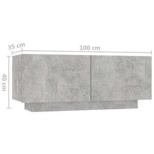 Κομοδίνο Γκρι Σκυροδέματος 100 x 35 x 40 εκ. Επεξεργασμένο Ξύλο - PAKOBAZAAR