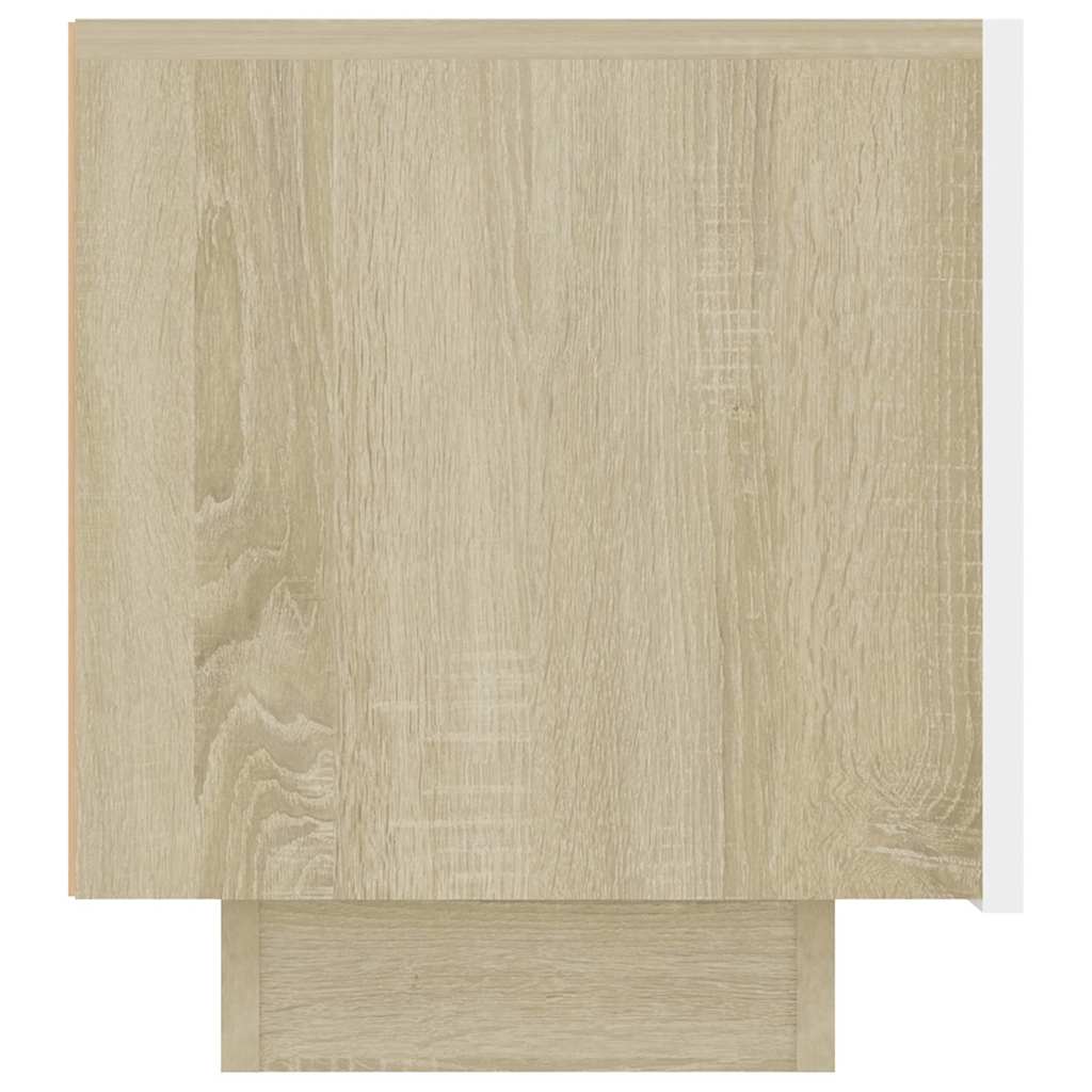 Κομοδίνο Λευκό/Sonoma Δρυς 100 x 35 x 40 εκ. από Μοριοσανίδα