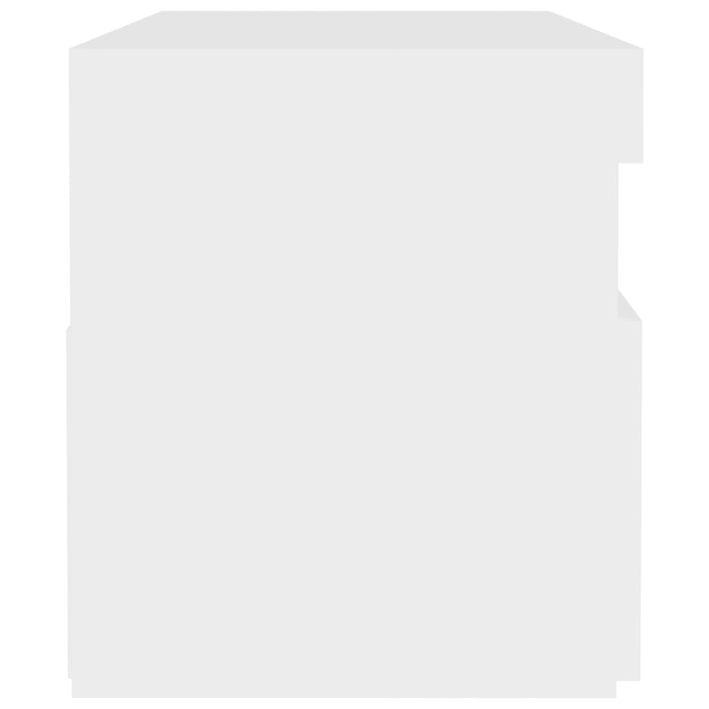 Κομοδίνο με LED Λευκό 60 x 35 x 40 εκ. από Επεξεργασμένο Ξύλο - PAKOBAZAAR