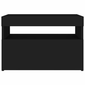 Κομοδίνο με LED Μαύρο 60 x 35 x 40 εκ. από Επεξεργασμένο Ξύλο - Pakobazaar