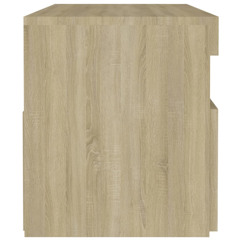 Κομοδίνο με LED Sonoma Δρυς 60 x 35 x 40 εκ. Επεξεργασμένο Ξύλο - PAKOBAZAAR