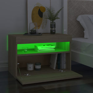 Κομοδίνα με LED 2 τεμ. Sonoma Δρυς 60 x 35 x 40 εκ. - PAKOBAZAAR