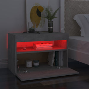 Κομοδίνο με LED Γκρι Σκυροδέματος 60 x 35 x 40 εκ. - PAKOBAZAAR