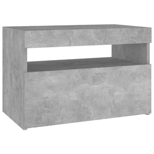 Κομοδίνο με LED Γκρι Σκυροδέματος 60 x 35 x 40 εκ. - PAKOBAZAAR