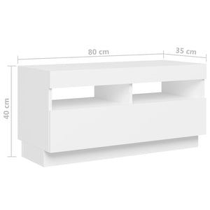 Έπιπλο Τηλεόρασης με LED Λευκό 180 x 35 x 40 εκ. - PAKOBAZAAR