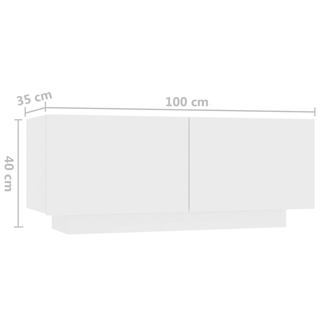 Έπιπλο Τηλεόρασης με LED Λευκό 180 x 35 x 40 εκ. - PAKOBAZAAR