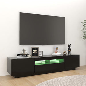 Έπιπλο Τηλεόρασης με LED Μαύρο 180 x 35 x 40 εκ.