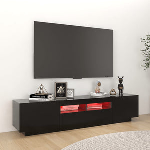 Έπιπλο Τηλεόρασης με LED Μαύρο 180 x 35 x 40 εκ.