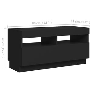 Έπιπλο Τηλεόρασης με LED Μαύρο 180 x 35 x 40 εκ.