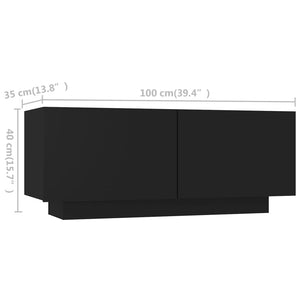 Έπιπλο Τηλεόρασης με LED Μαύρο 180 x 35 x 40 εκ.