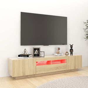 Έπιπλο Τηλεόρασης με LED Sonoma Δρυς 180 x 35 x 40 εκ. - PAKOBAZAAR