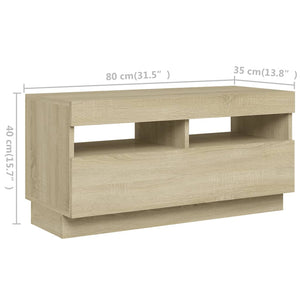 Έπιπλο Τηλεόρασης με LED Sonoma Δρυς 180 x 35 x 40 εκ. - PAKOBAZAAR